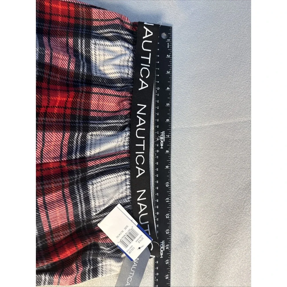 Nautica Fleece PJ Pants Size XL(14/16) Grey Plaid Boys